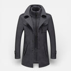 Herren Mantel mit Stehkragen und Reissverschluss