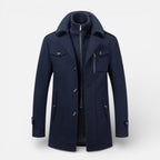 Herren Mantel mit Stehkragen und Reissverschluss