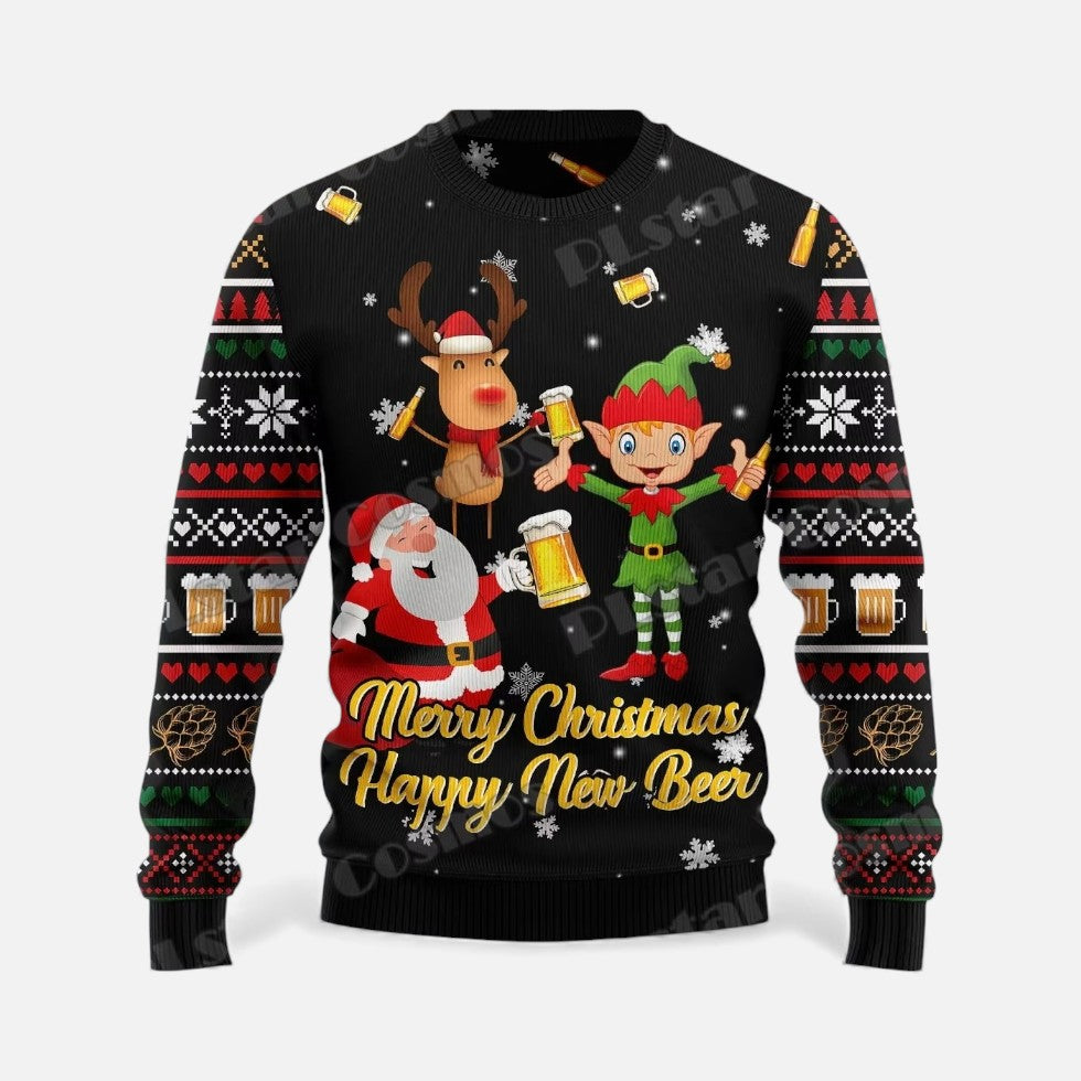 Weihnachtspullover Herren mit Humorvollem Partyprint