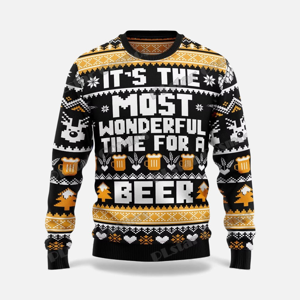 Weihnachtspullover Herren mit Humorvollem Partyprint