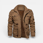 Herren Winterjacke mit Stehkragen und Knopfverschluss