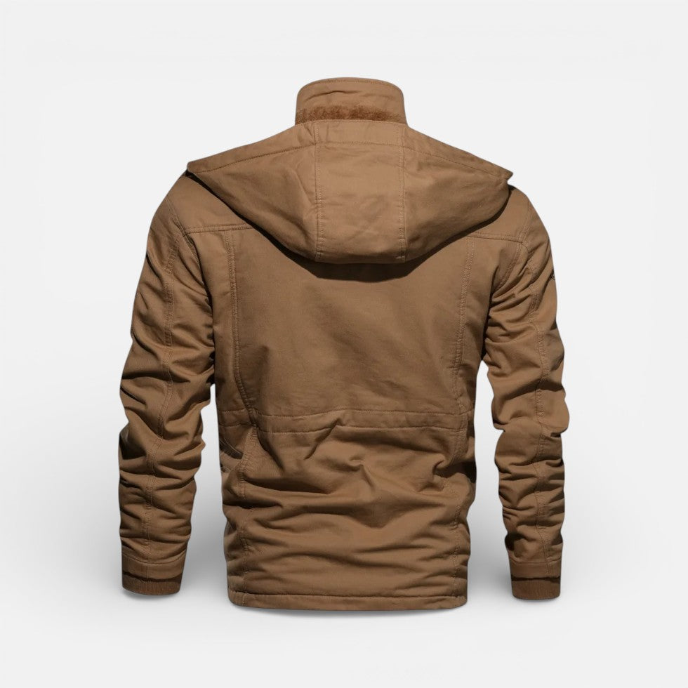 Herren Winterjacke mit Stehkragen und Knopfverschluss