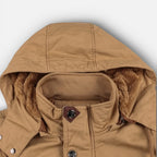 Herren Winterjacke mit Stehkragen und Knopfverschluss