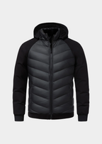 Herren Hybrid-Daunenjacke mit Kapuze und Frottee-Ärmeln – Steppjacke mit Samtfutter, Herbst Winter