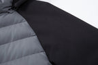 Herren Hybrid-Daunenjacke mit Kapuze und Frottee-Ärmeln – Steppjacke mit Samtfutter, Herbst Winter