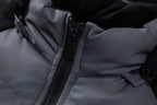 Herren Hybrid-Daunenjacke mit Kapuze und Frottee-Ärmeln – Steppjacke mit Samtfutter, Herbst Winter