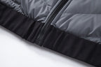 Herren Hybrid-Daunenjacke mit Kapuze und Frottee-Ärmeln – Steppjacke mit Samtfutter, Herbst Winter