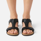 Orthopädische Sandalen Offene Zehen Klettverschluss Flach