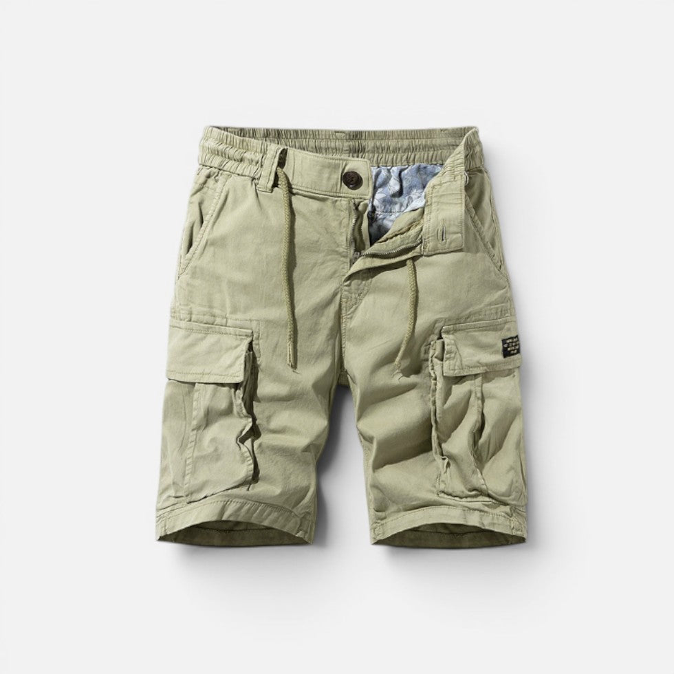 Cargo-shorts til mænd med lommer og elastisk linning