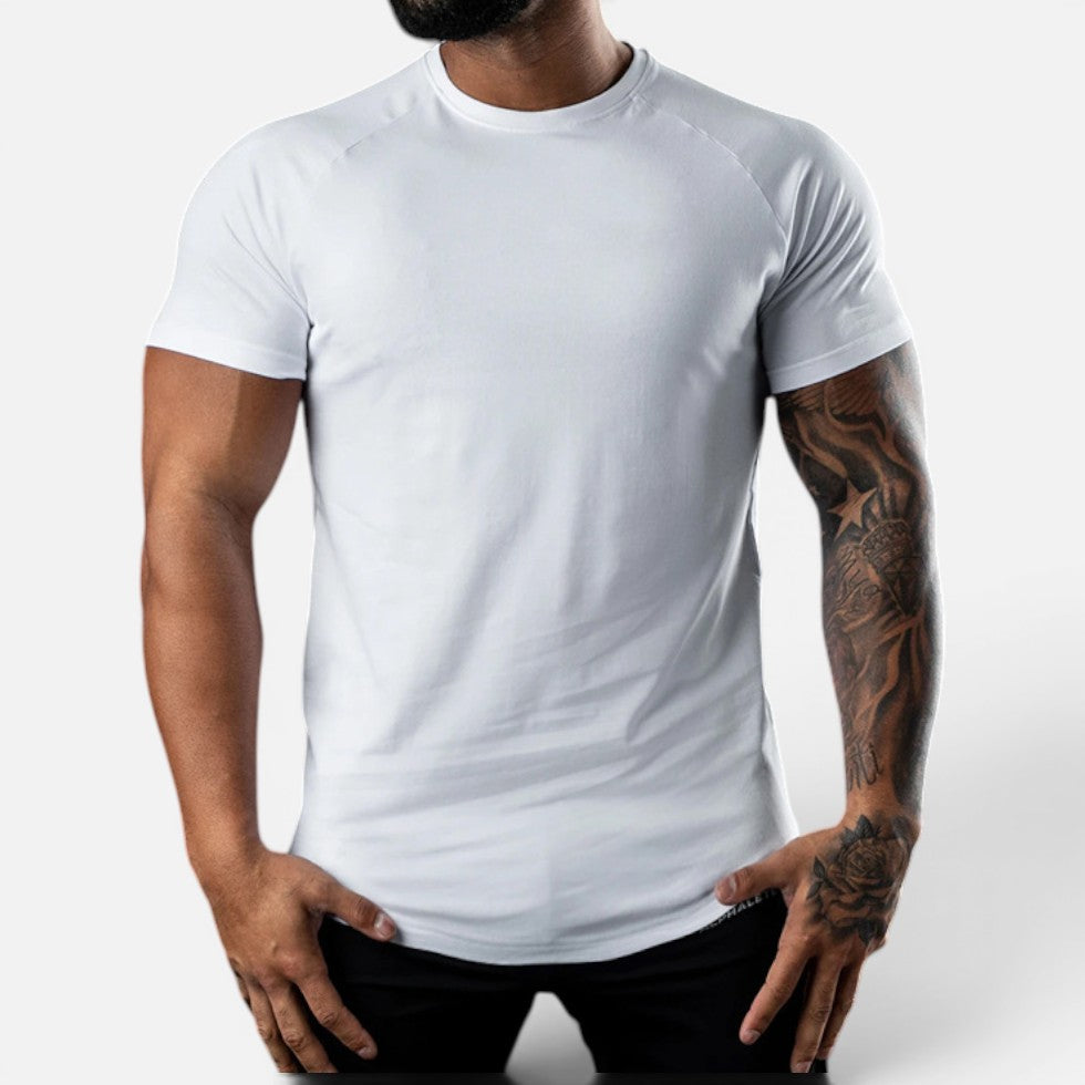 Basic T-shirt i bomuldsstretch til mænd