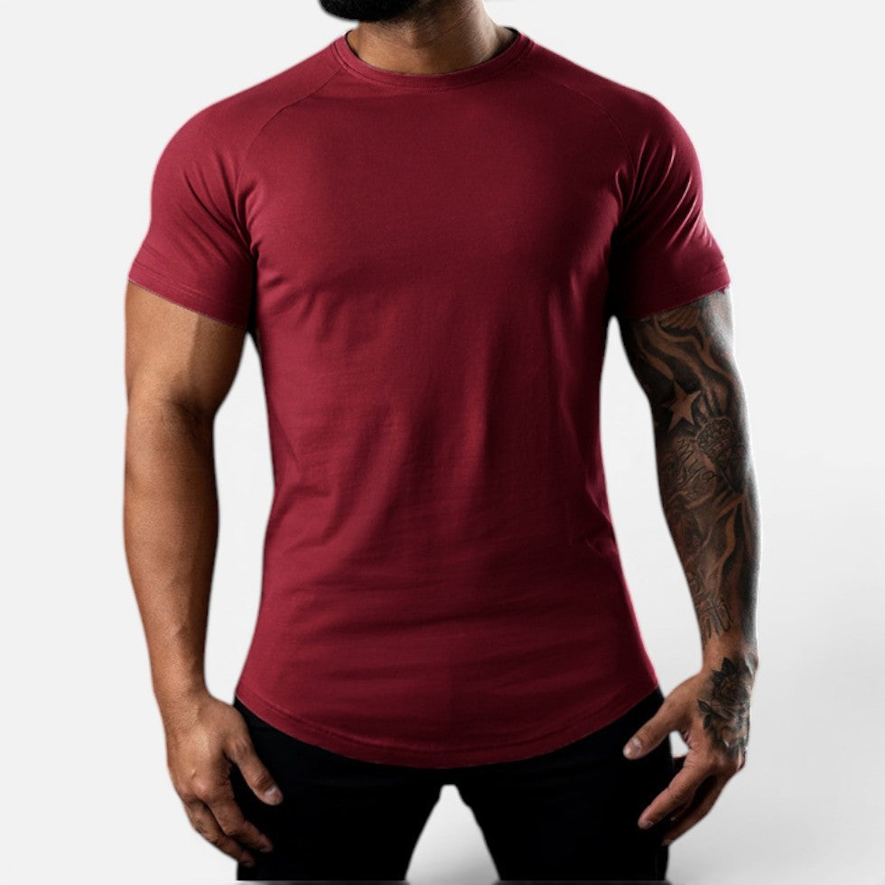 Basic T-shirt i bomuldsstretch til mænd
