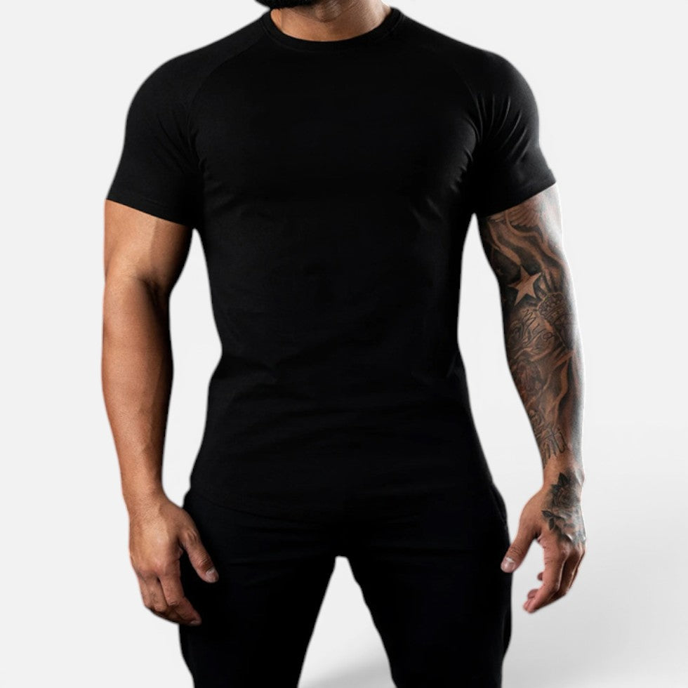 Basic T-shirt i bomuldsstretch til mænd