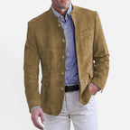 Herren Stehkragenjacke aus glattem Webstoff
