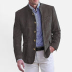 Herren Stehkragenjacke aus glattem Webstoff