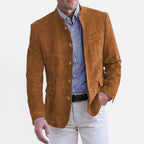 Herren Stehkragenjacke aus glattem Webstoff
