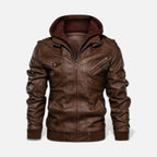 Kunstlederjacke mit Kapuze für Herren