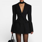 Taillierter Damen Blazer im Kleid Stil mit Revers