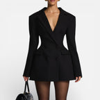 Taillierter Damen Blazer im Kleid Stil mit Revers