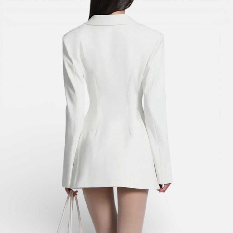 Taillierter Damen Blazer im Kleid Stil mit Revers