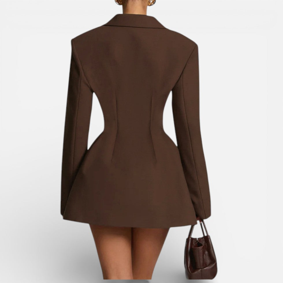 Taillierter Damen Blazer im Kleid Stil mit Revers