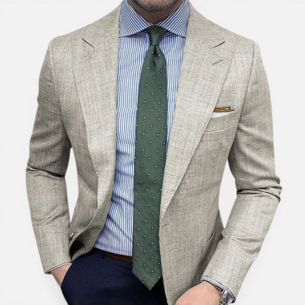 Blazer til mænd med revers og knaplukning
