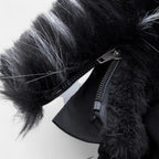 Men's winter jacket with hood and faux fur collar