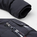 Men's winter jacket with hood and faux fur collar