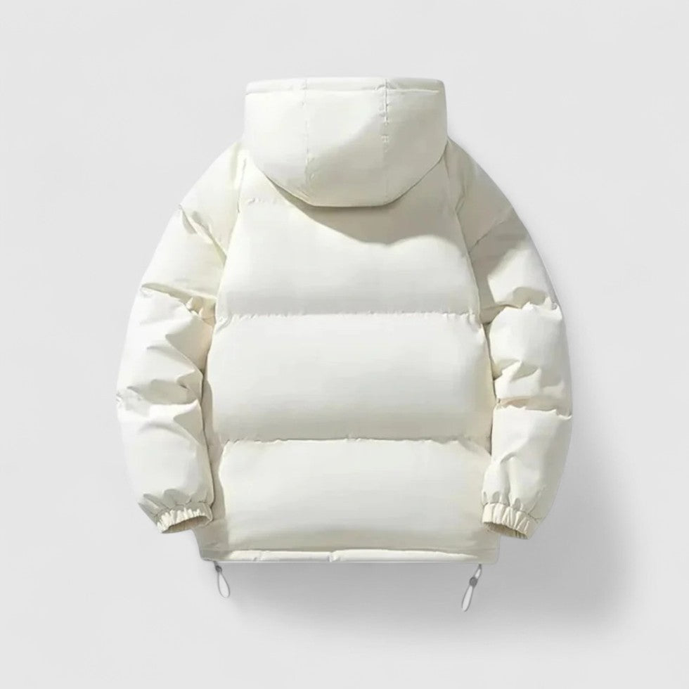 Men's winter parka with hood warm lined jacket made of cotton blend