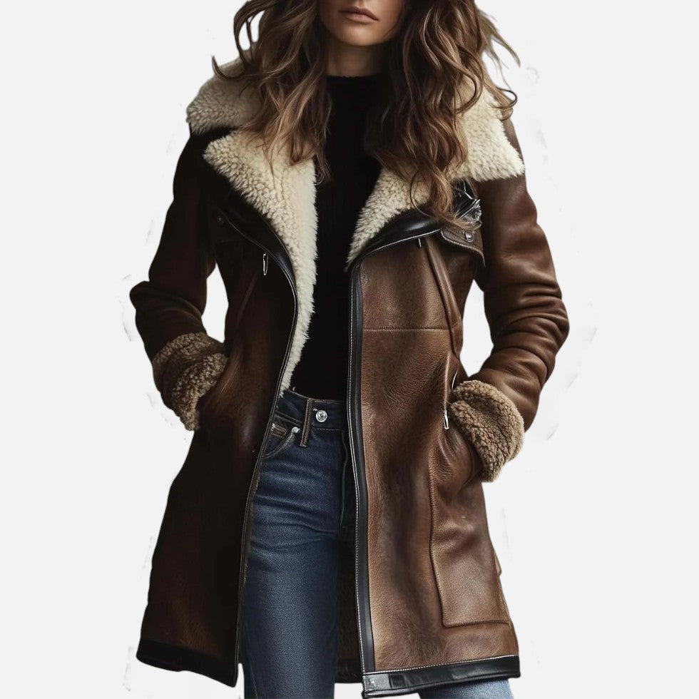 Damen Lammfellmantel mit Warmfutter