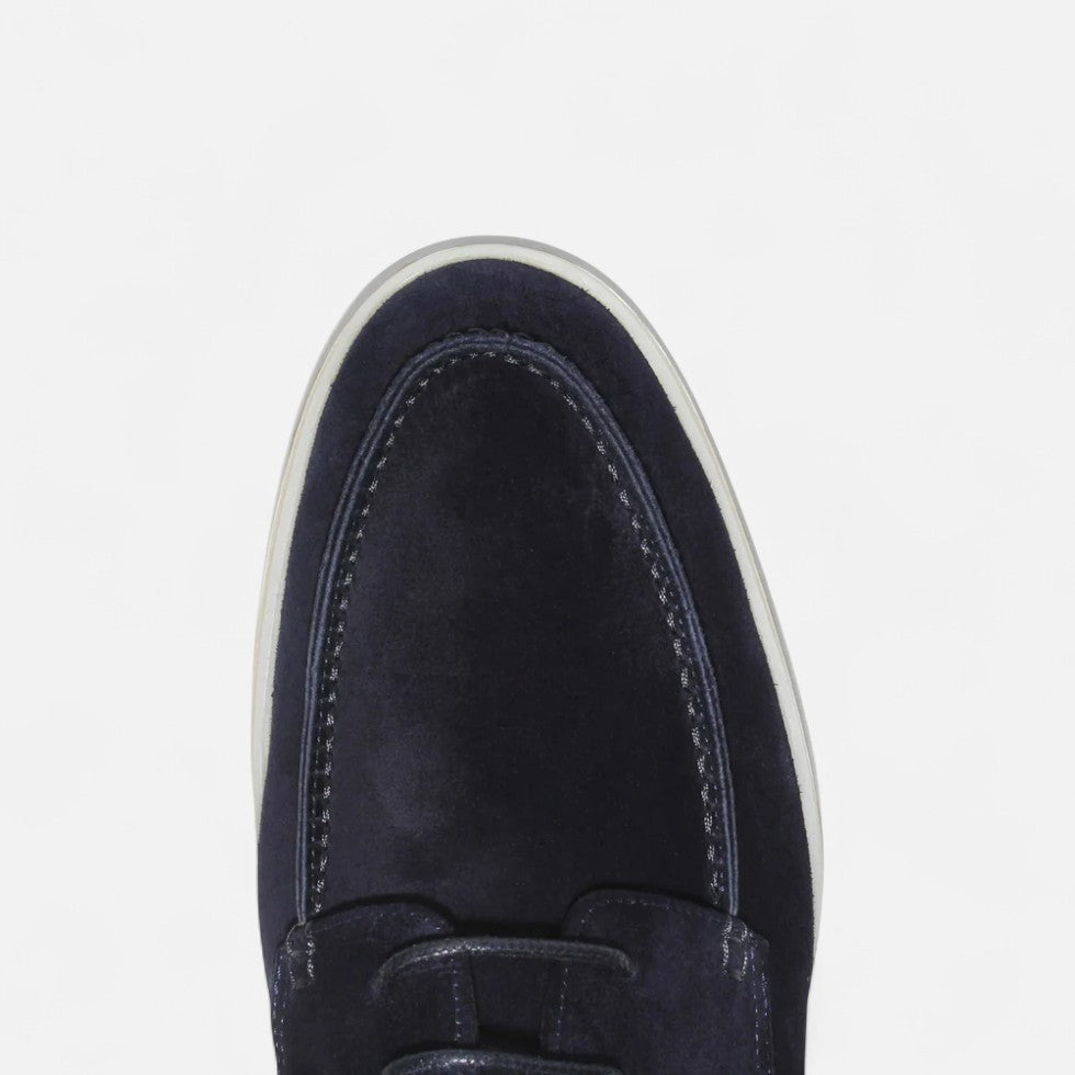 Suede lace-up shoes with contrast sole