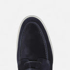 Suede lace-up shoes with contrast sole