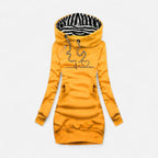 Kapuzenkleid mit Herzlinie Print