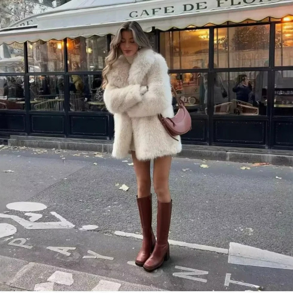 Kunstpelz Mantel für Damen