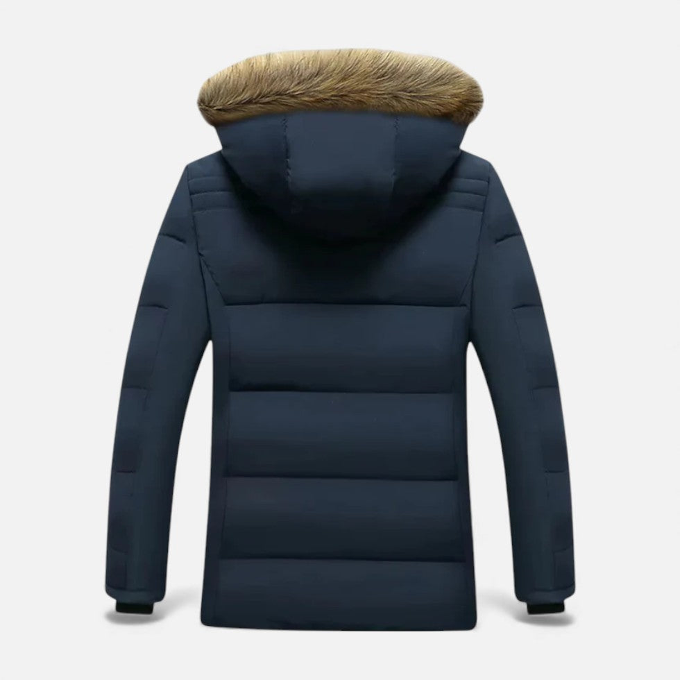 Gefütterte Parka Winterjacke mit Kapuze Herren