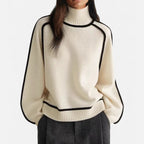 Kaschmir Rollkragenpullover mit Kontrastpaspel