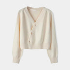 Damen Wollstrickjacke mit Knopfleiste