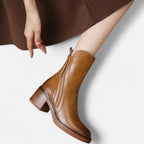 Stiefeletten mit Blockabsatz und Reißverschluss für Damen