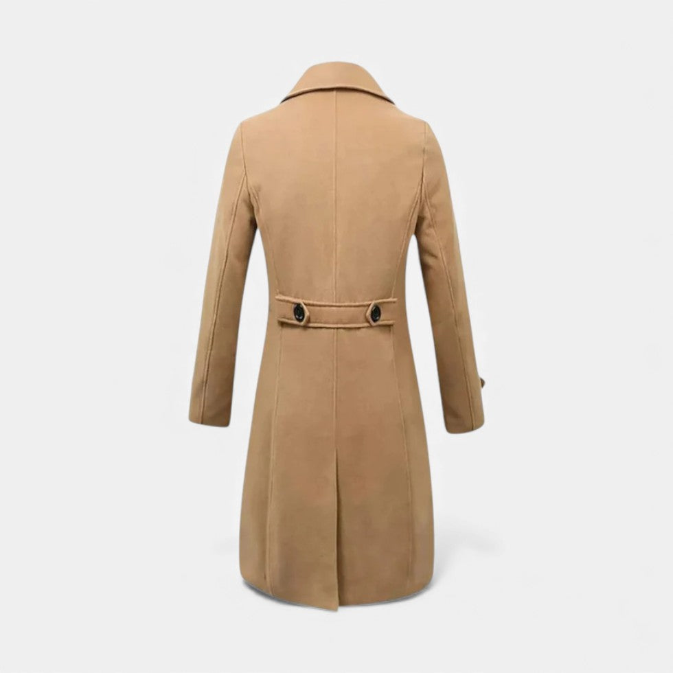 Men's wool coat with double-breasted design