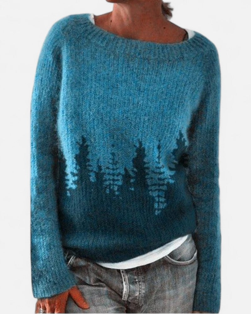 Strickpullover mit mehrfarbigem Norwegermuster