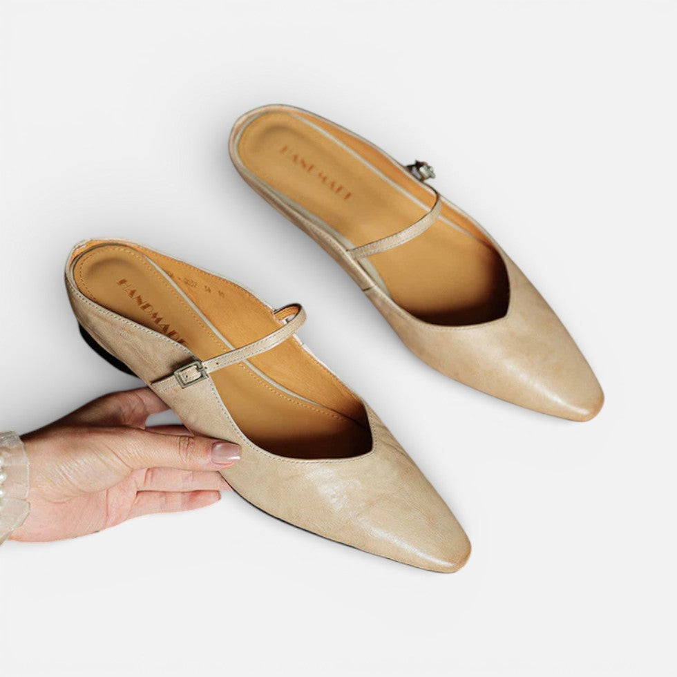 Damen Ballerinas mit Riemchen und flacher Sohle