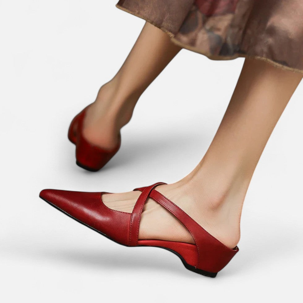 Spitze Flats mit Riemchen für Damen