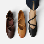 Orthopedic Ballerina Flats Strappy Round Toe