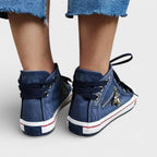 Sneakers til damer med lynlås og højt skaft