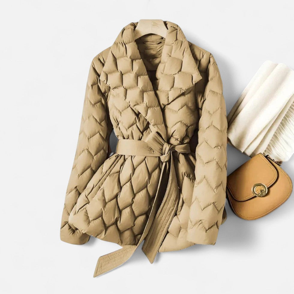 Gesteppte Jacke mit Bindegürtel für Damen