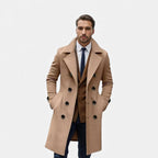 Men's wool coat with double-breasted design