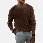 Strickpullover mit V-Ausschnitt und Strukturmuster