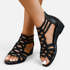 Orthopädische Sandalen Keilabsatz Offene Zehen Cut Out Design
