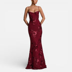 Floral Bodycon Corset Maxi Dress