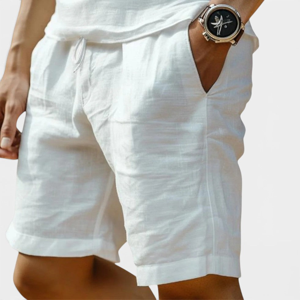 Leinenshorts Locker Geschnitten Mit Taschen