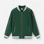 Herren Old Money Baseballjacke Loose Fit Baumwollmischung Bomber
